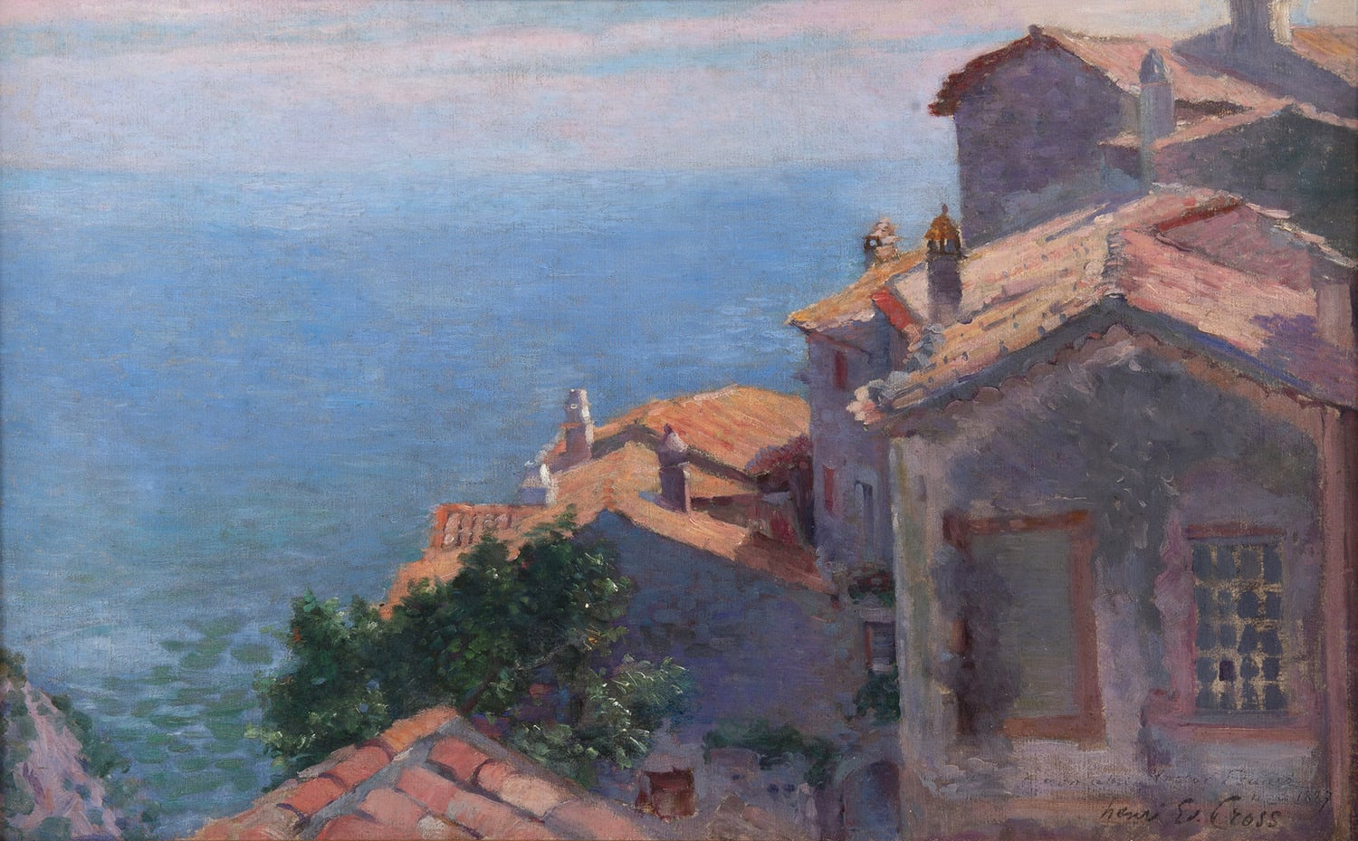 HENRI-EDMOND CROSS, Village au bord de la Méditerranée, Eze, 1987