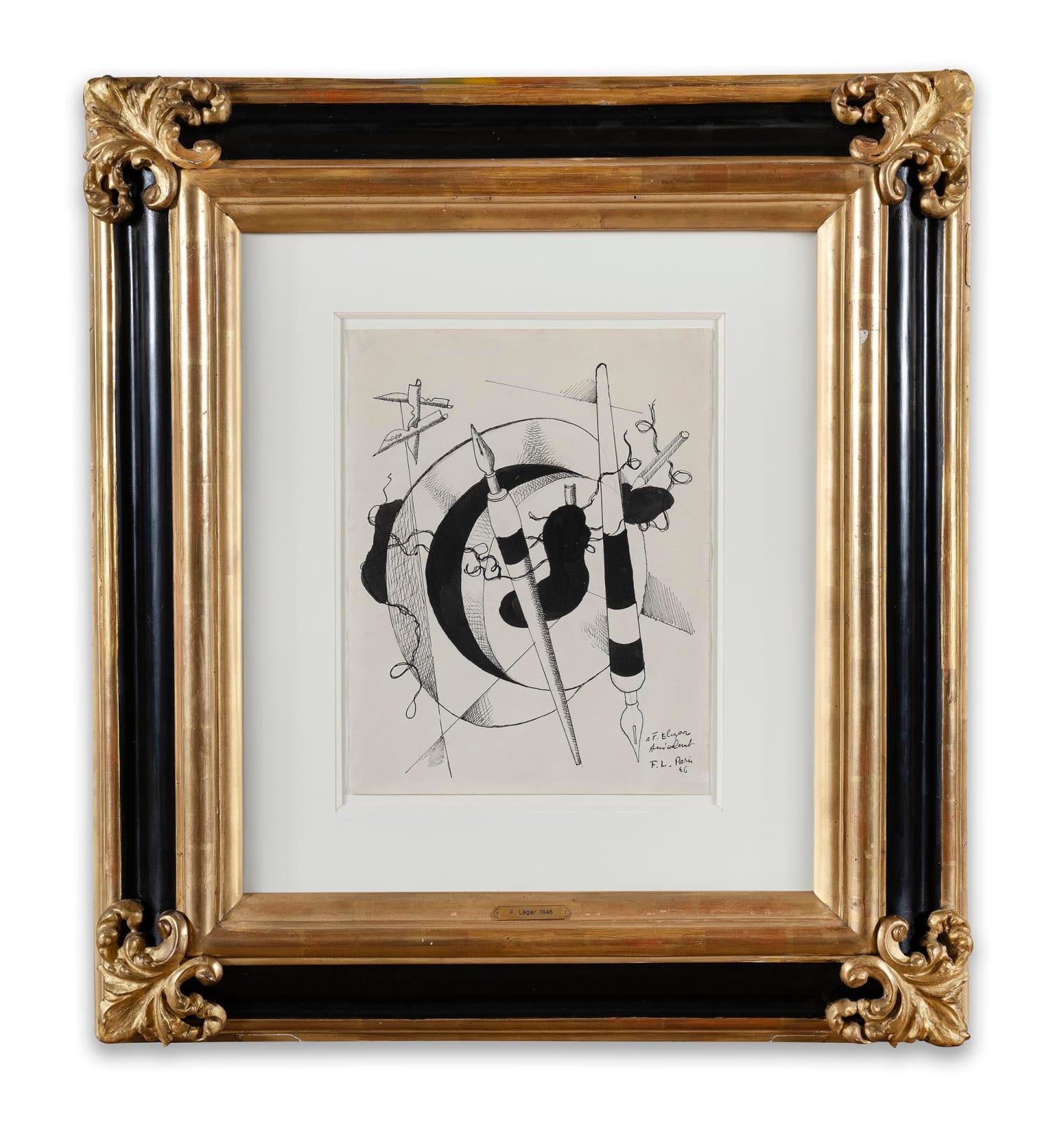 FERNAND LÉGER: Composition Au Porte Plumes et Crayon, 1946, Encre sur papier