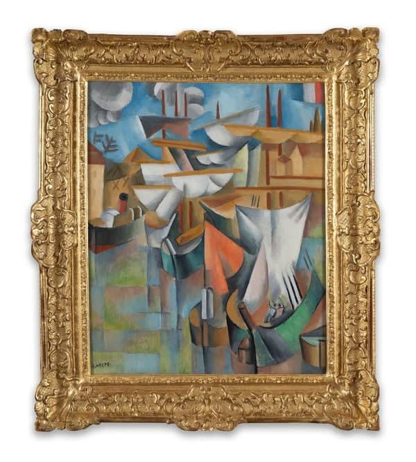 André Lhote, Les Bateaux À Voile Dans Le Port, circa 1918, Huile sur toile
