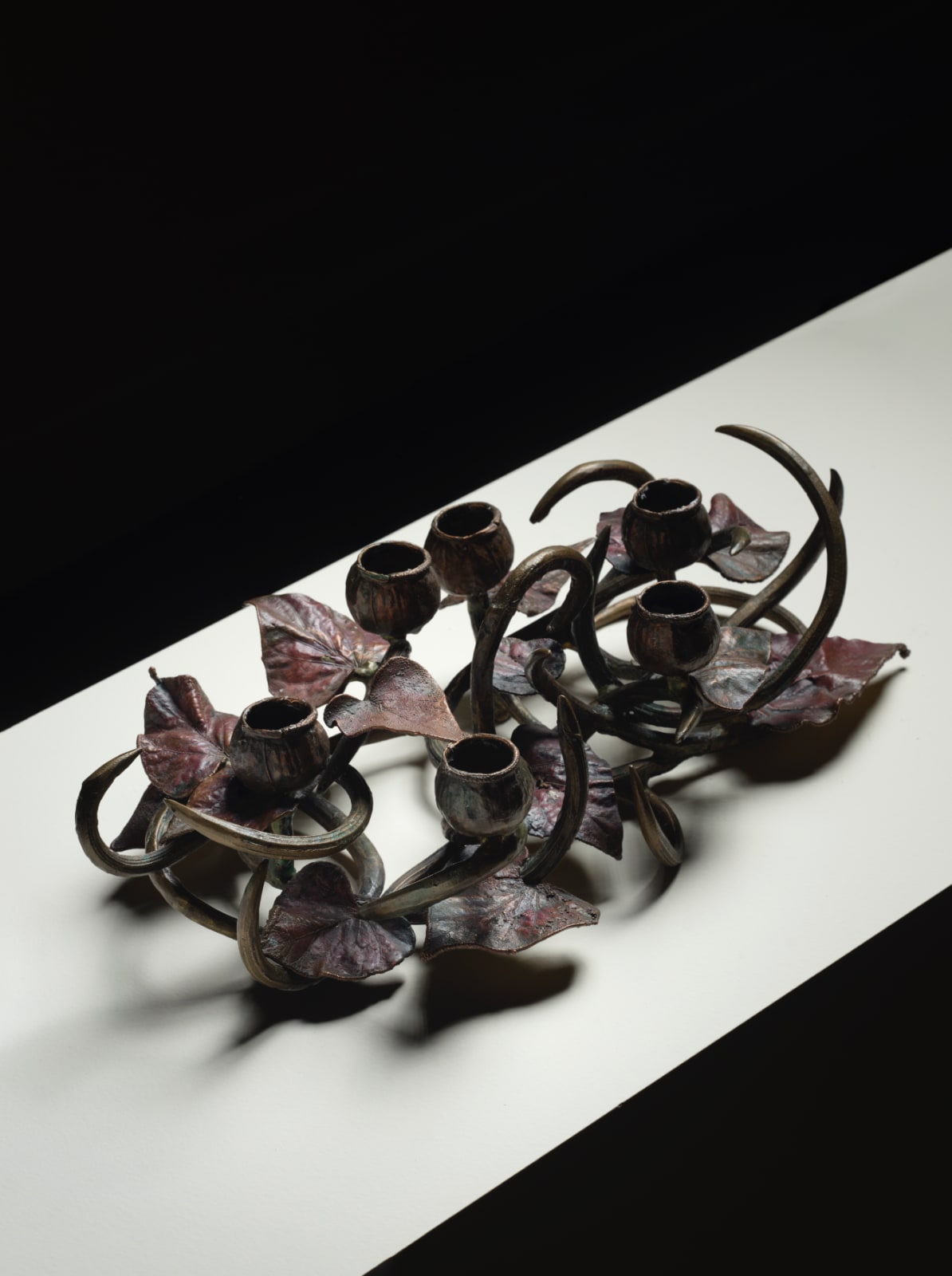 CLAUDE LALANNE: Bougeoir Buisson D'Or, 1987, Bronze doré et cuivre galvanisé
