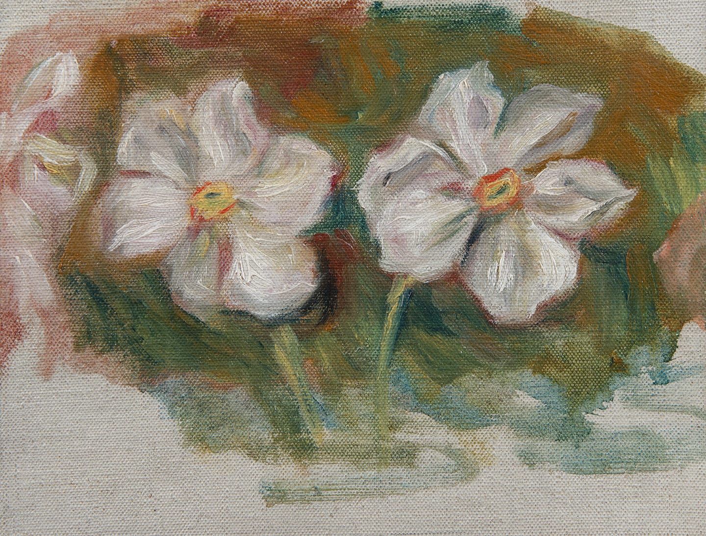 PIERRE-AUGUSTE RENOIR, Narcisses - Fragment (Frise du second cadre de Madame de Galéa), circa 1915