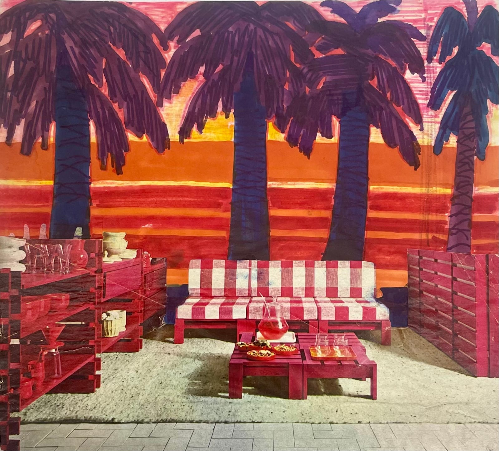 Tamas Zanko, Décors intérieurs Palmiers, 1973