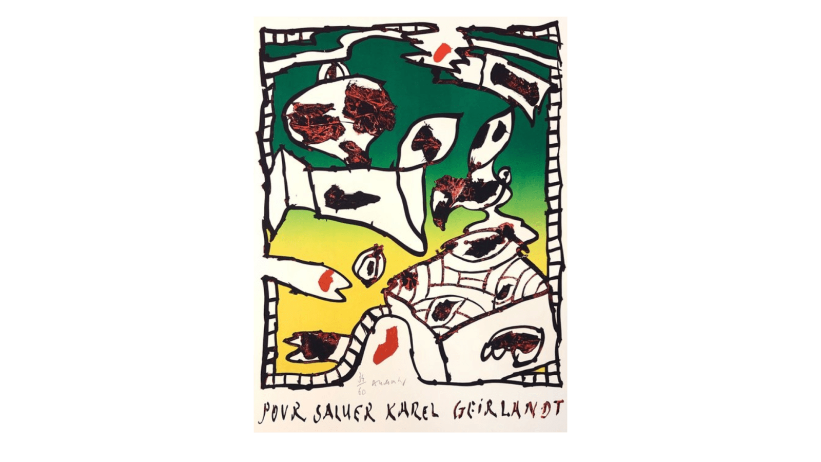 Pierre Alechinsky, Pour saluer Karel Geirlandt, 1999