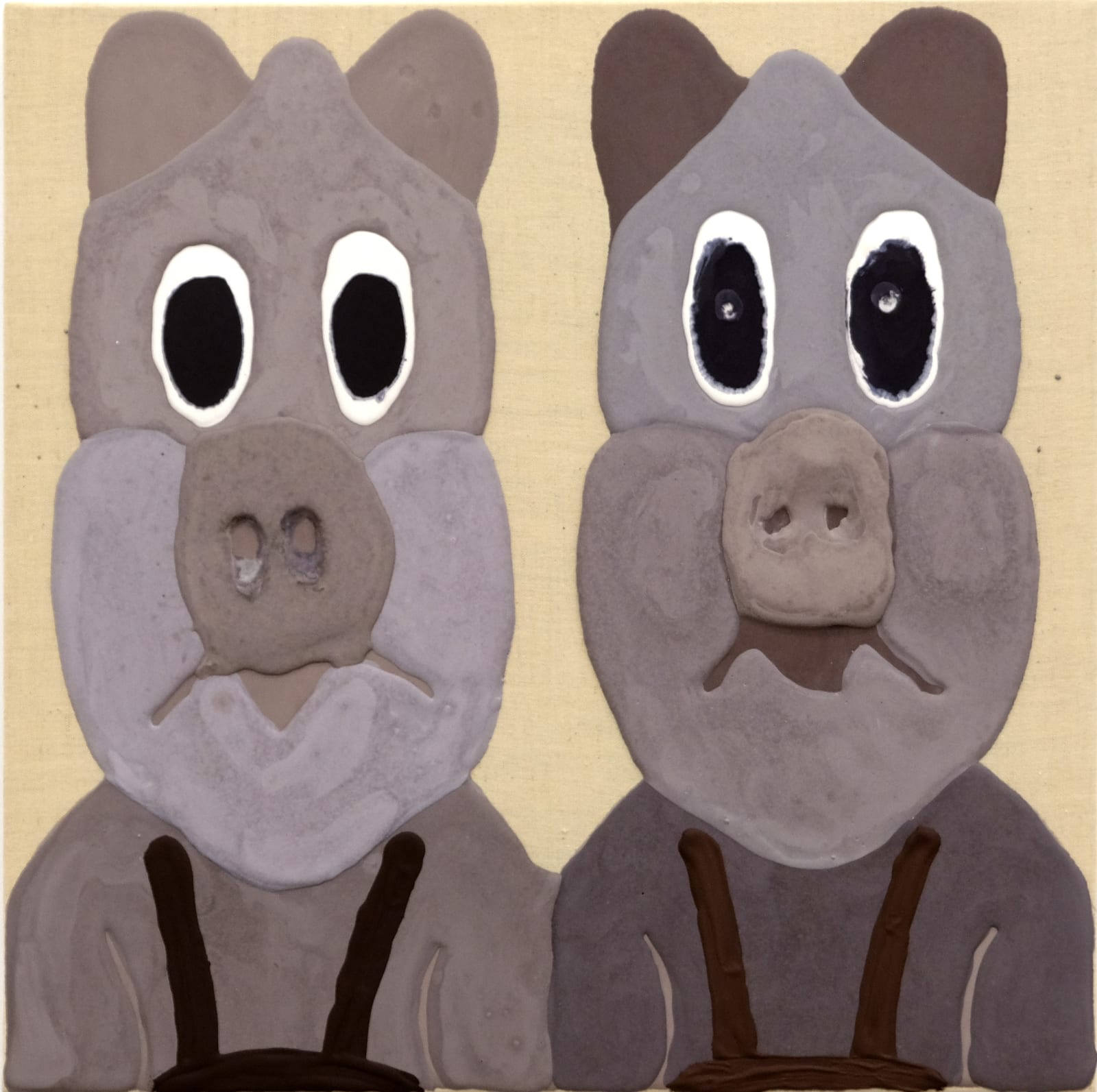 Floris Dutoit, Double cochons gris, 2023