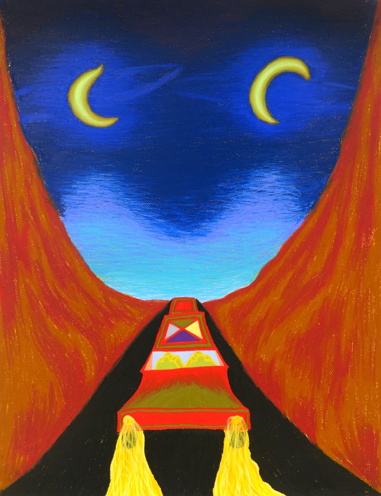 Eliot Greenwald, Night Car (drawing 13), 2020