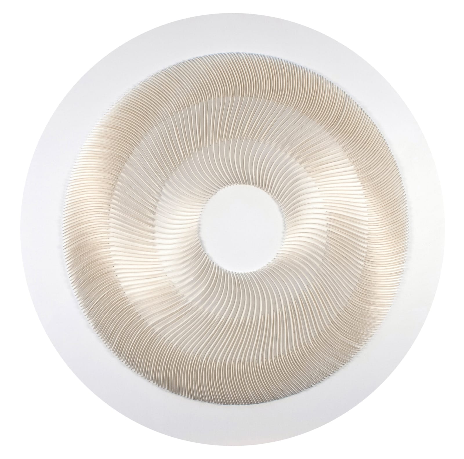 Peter Monaghan, White Paper Radiating Lines Curved, 2021