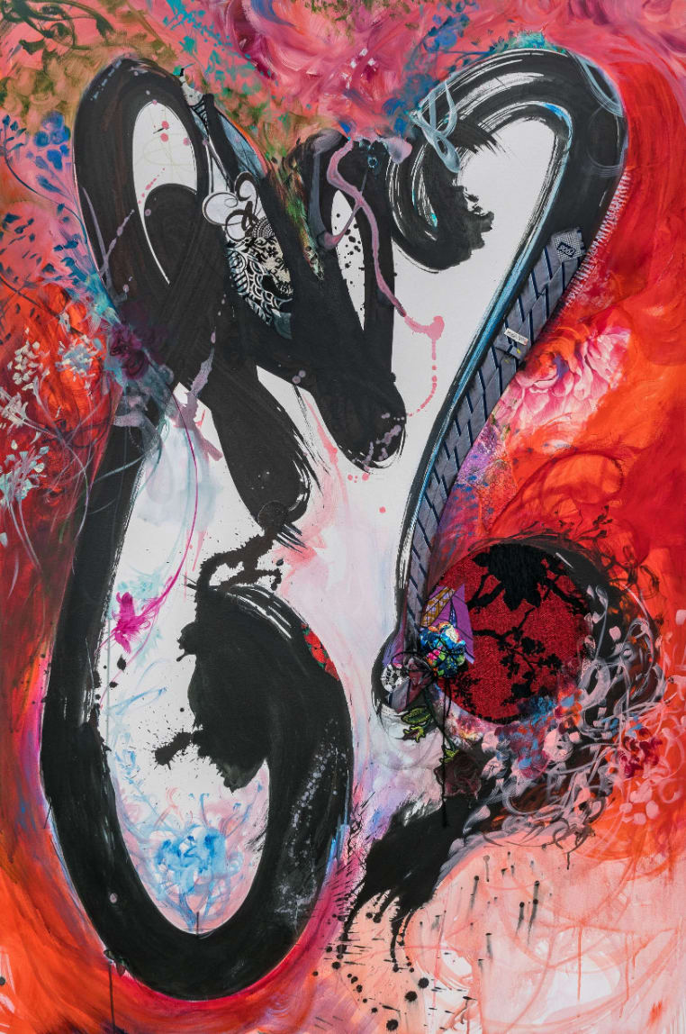 Shinique Smith, and finally he was a flower in bloom, 2024