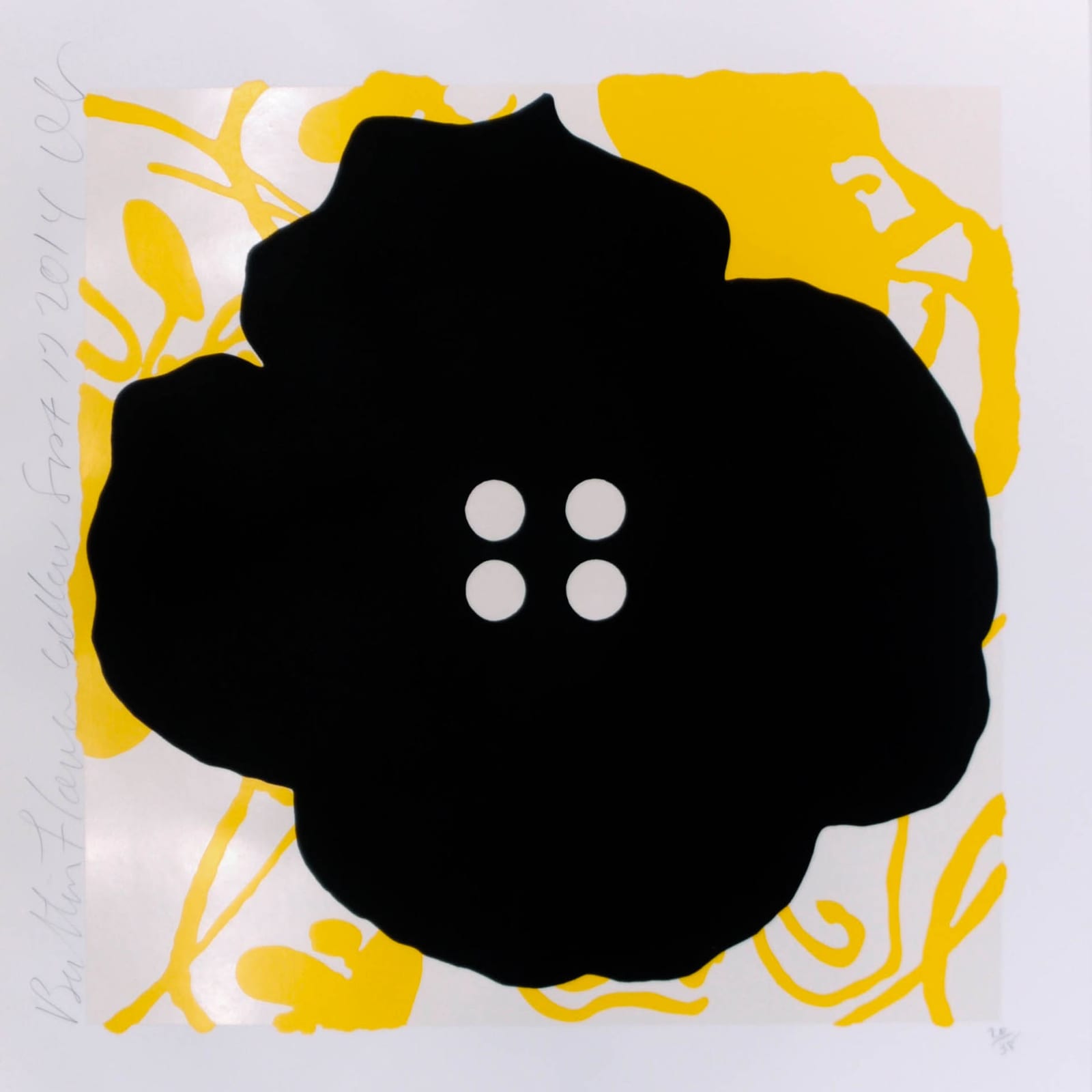 Donald Sultan, Button Flower Yellow, Sept 17, 2014, 2014
