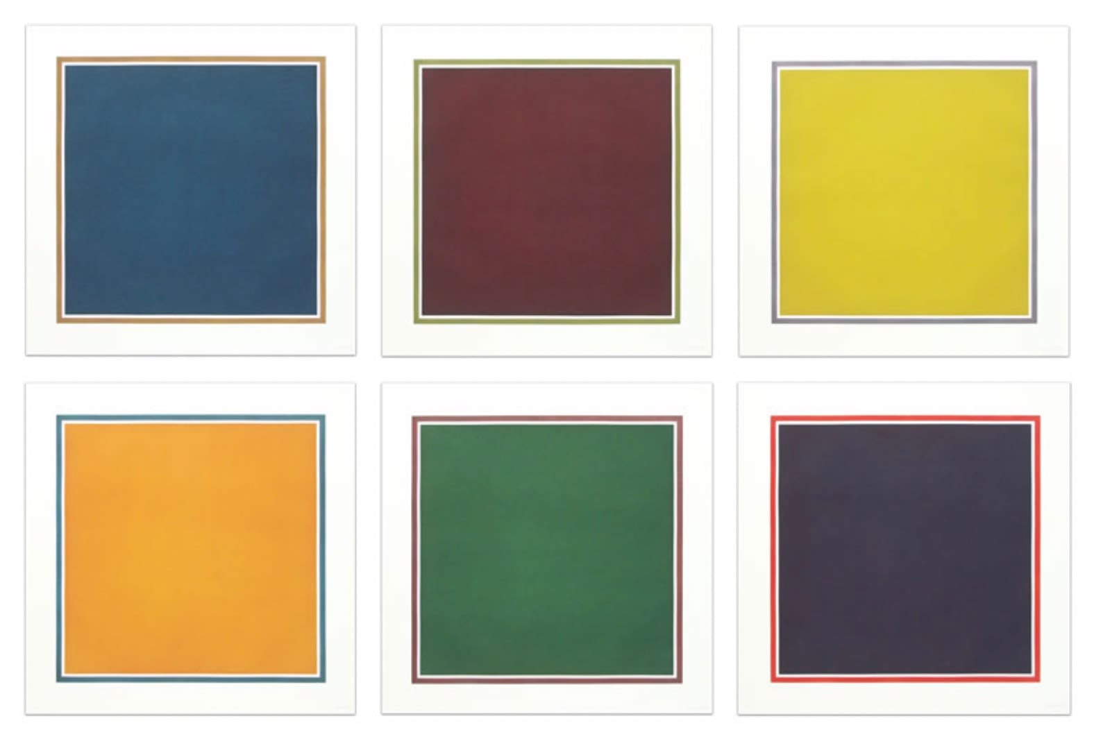 Sol LeWitt, Squares with Colors Superimposed within a Border with Colors Superimposed, 1991