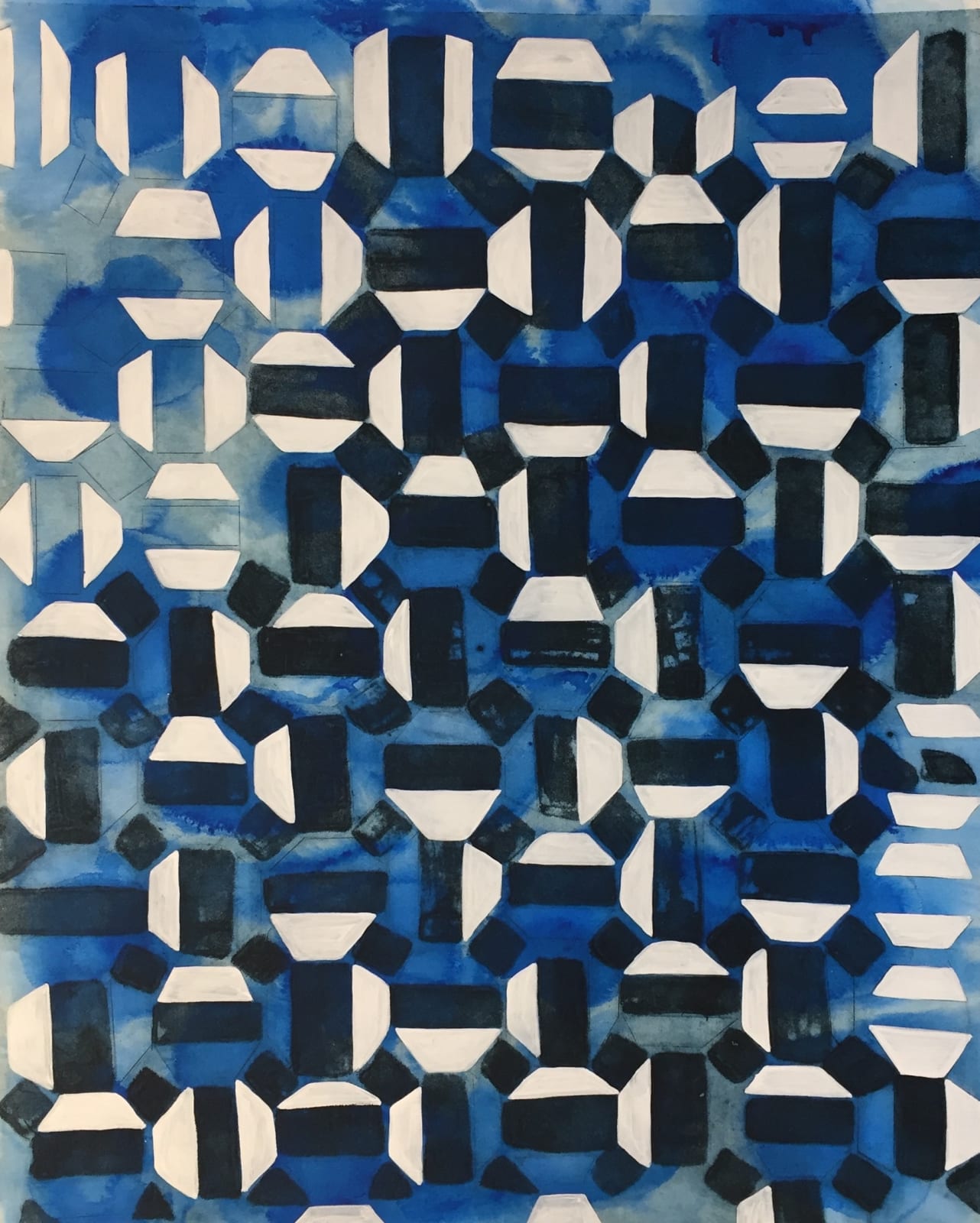 Sarah Amos, Blue Mosaic, 2017