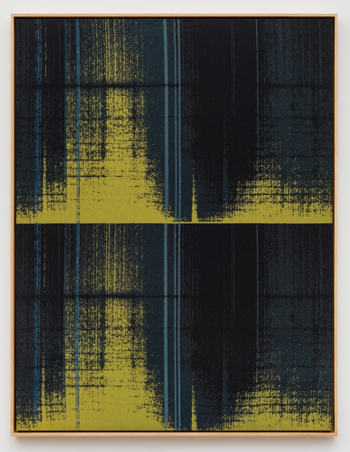 Mika Tajima, Negative Entropy (RSK Sanyo Broadcasting, Master Control Switchboard, Yellow, Teal, Double), 2020