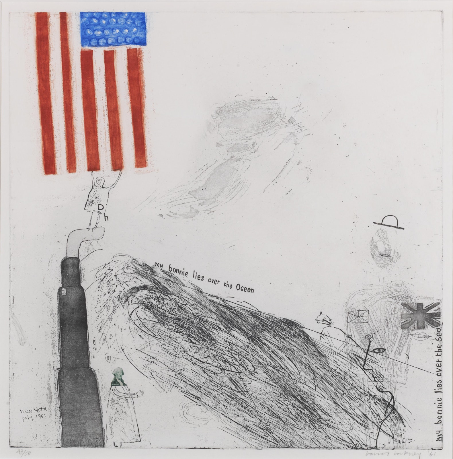 David Hockney, My Bonnie lies over the Ocean, 1961-62