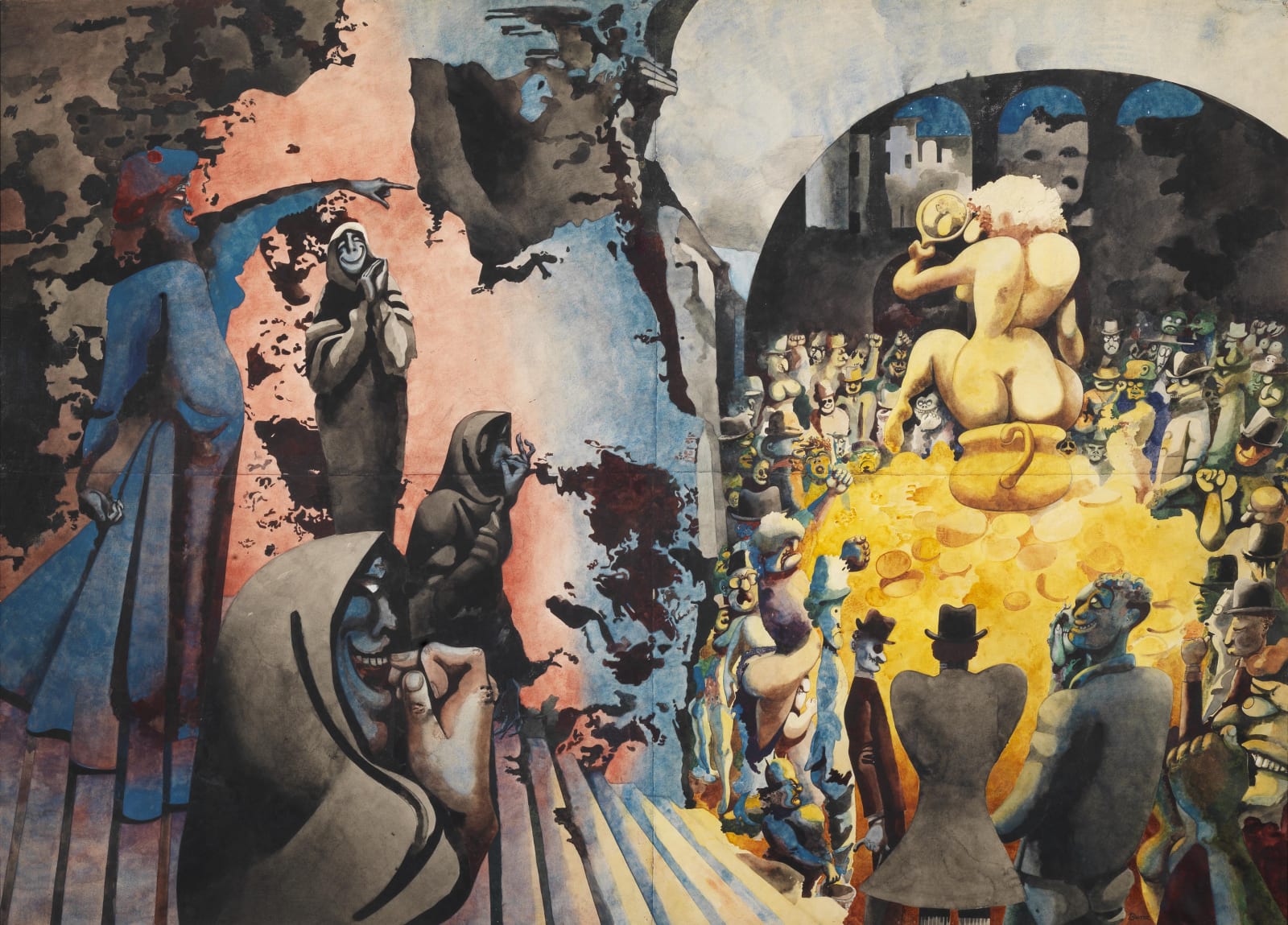 Edward Burra, Three Fates and the Pot of Gold, 1937