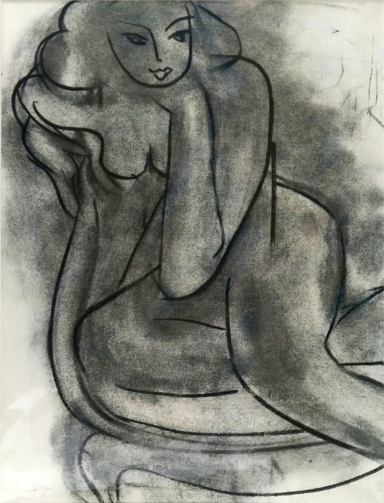 Henri Matisse, Dernières Oeuvres de Matisse, Fusain Nu V, 1958