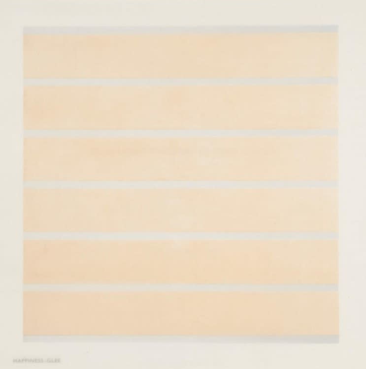 Agnes Martin, Everyday happiness; I love love; Infant response to love; Love; Happiness - glee; Happy holiday, 2000