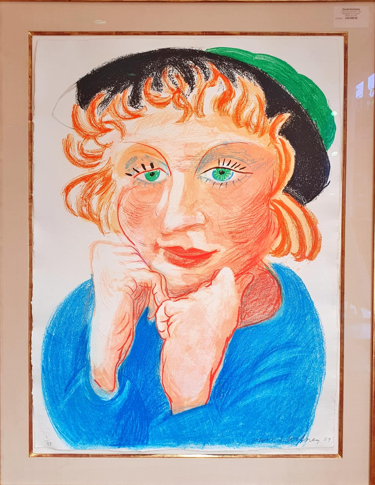 David Hockney, Celia with Green Hat, 1984
