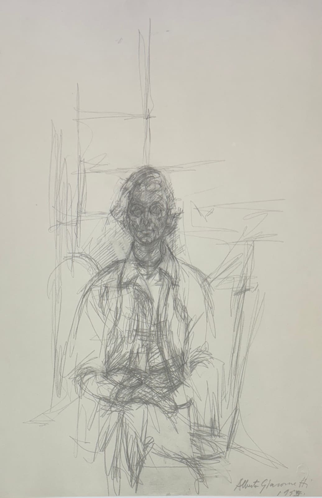 Alberto Giacometti, Ritratto di giovinetta II (1955) from Quarantacinque Disegni di Alberto Giacometti, 1963