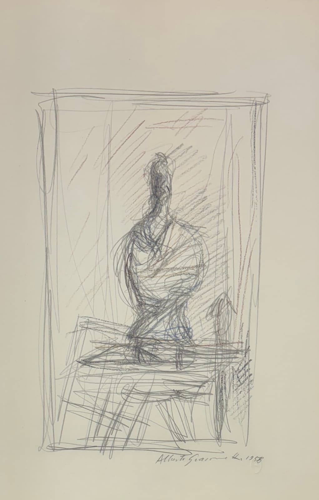 Alberto Giacometti, Interno di studio (1953) from Quarantacinque Disegni di Alberto Giacometti, 1963