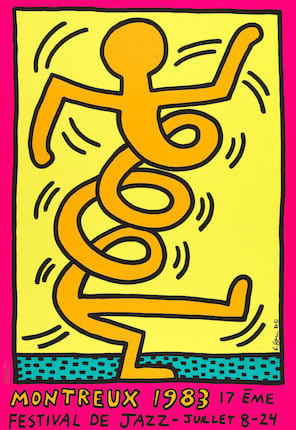 Keith Haring, Montreux Jazz Festival (Pink), 1983