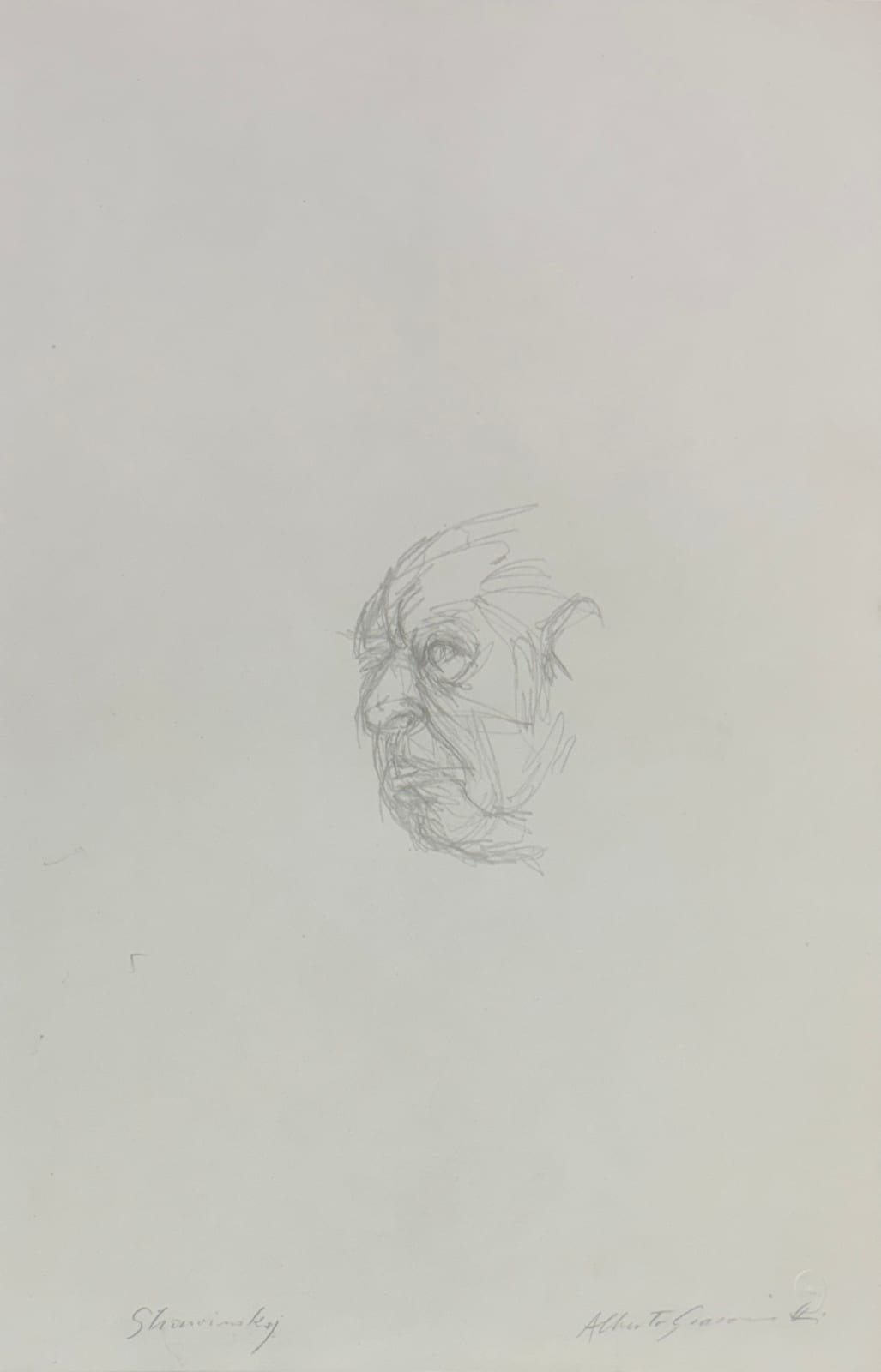 Alberto Giacometti, Testa di Igor Stravinsky (c1958) from Quarantacinque Disegni di Alberto Giacometti, 1963