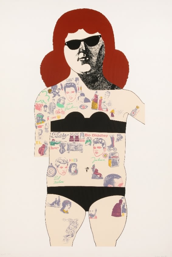 Peter Blake, Tattooed Lady (Black), 1985