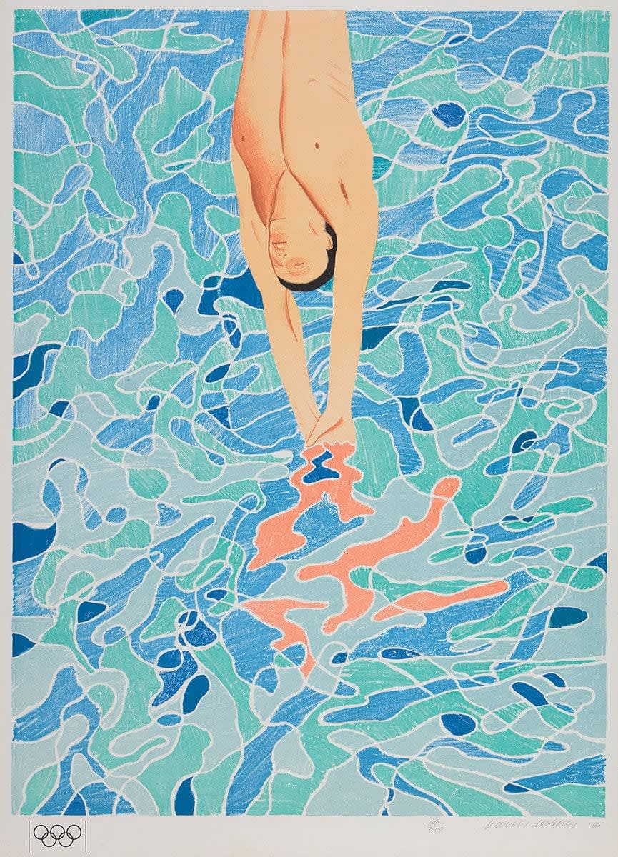David Hockney, Limited edition lithograph for the 1972 Olympics, 1970