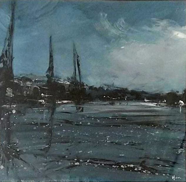 Huw Richards Evans, Docks at Midnight, 2020