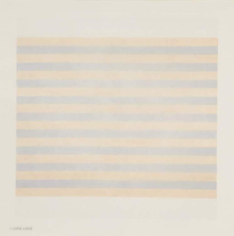 Agnes Martin, Everyday happiness; I love love; Infant response to love; Love; Happiness - glee; Happy holiday, 2000