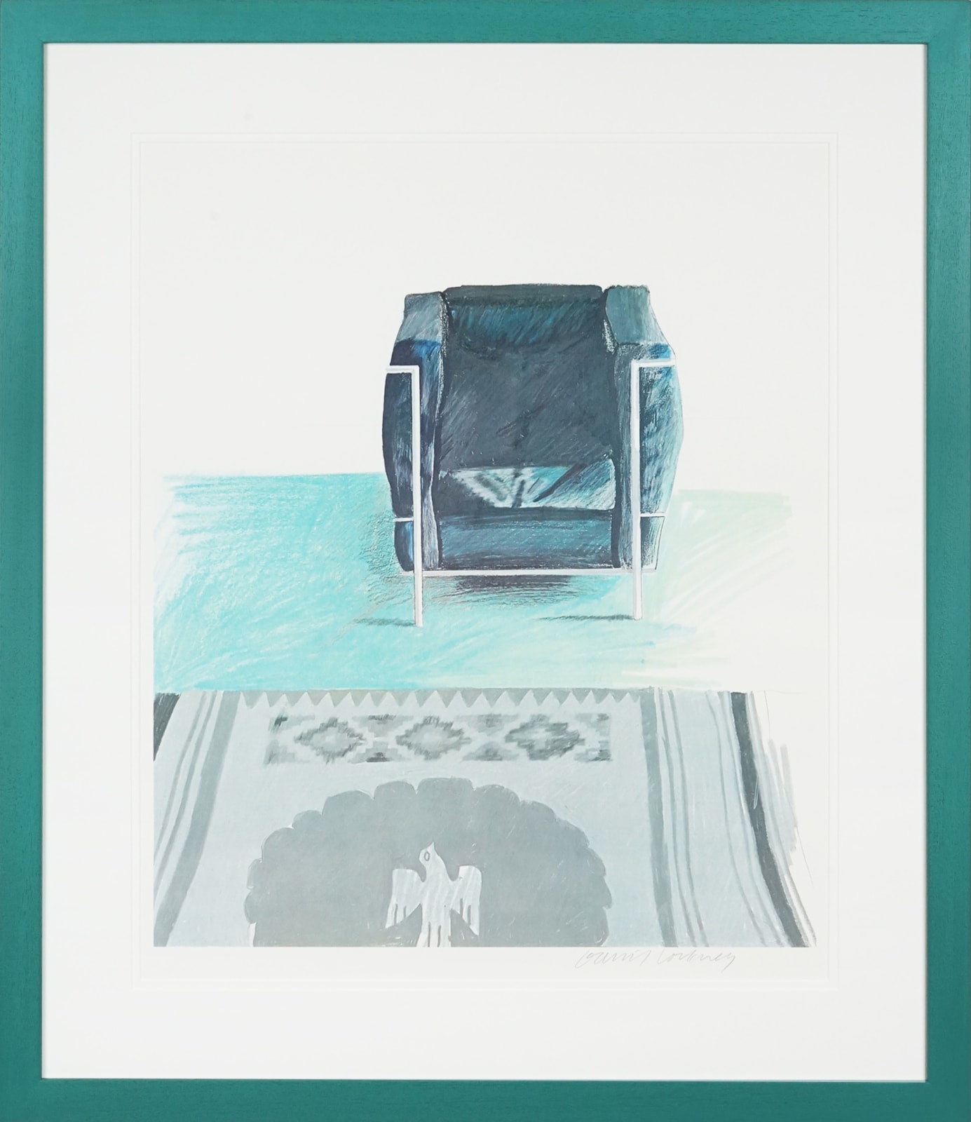 David Hockney, Corbusier Chair and Rug, 1969