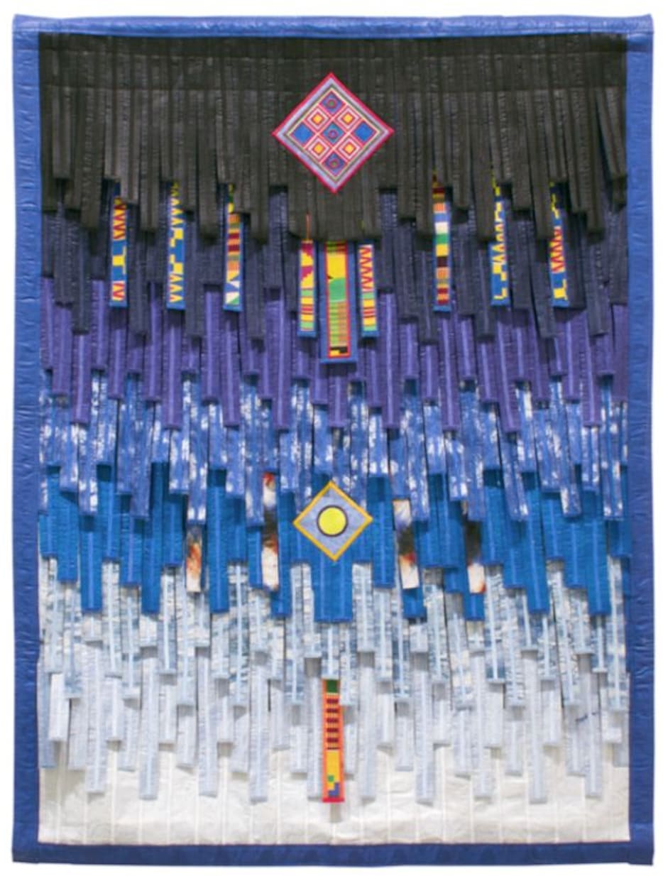 Abdoulaye Konaté, Bleu touareg- losange et kente, 2022