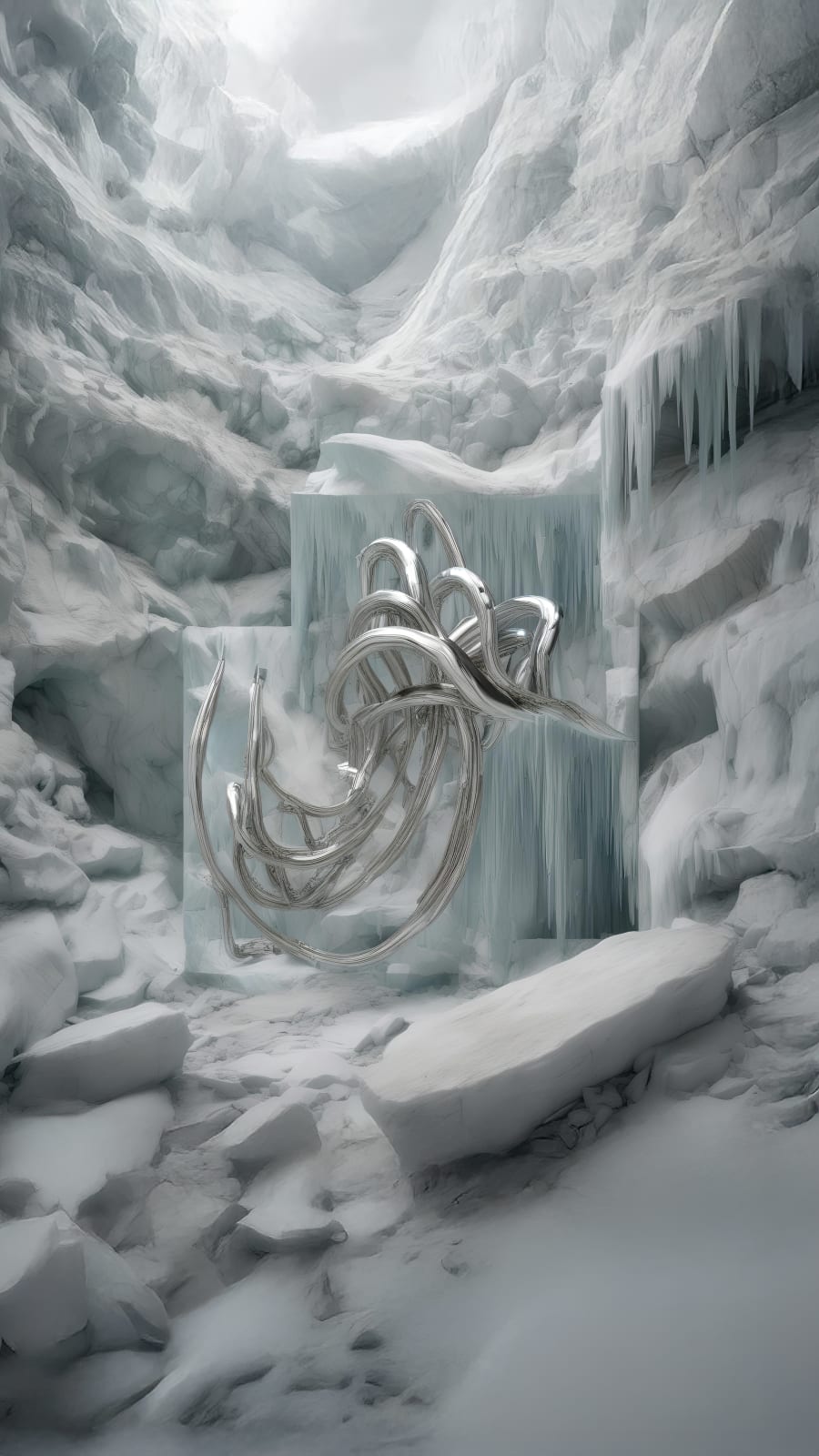 Sougwen Chung, Body Machine (Meridians) - Glacier Biome Series, 2025