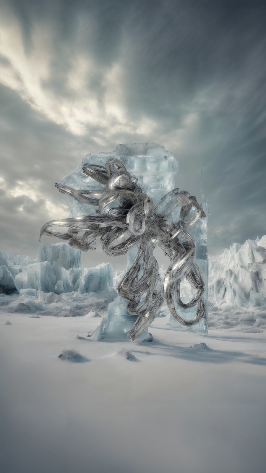 Sougwen Chung, Body Machine (Meridians) - Glacier Biome Series, 2025