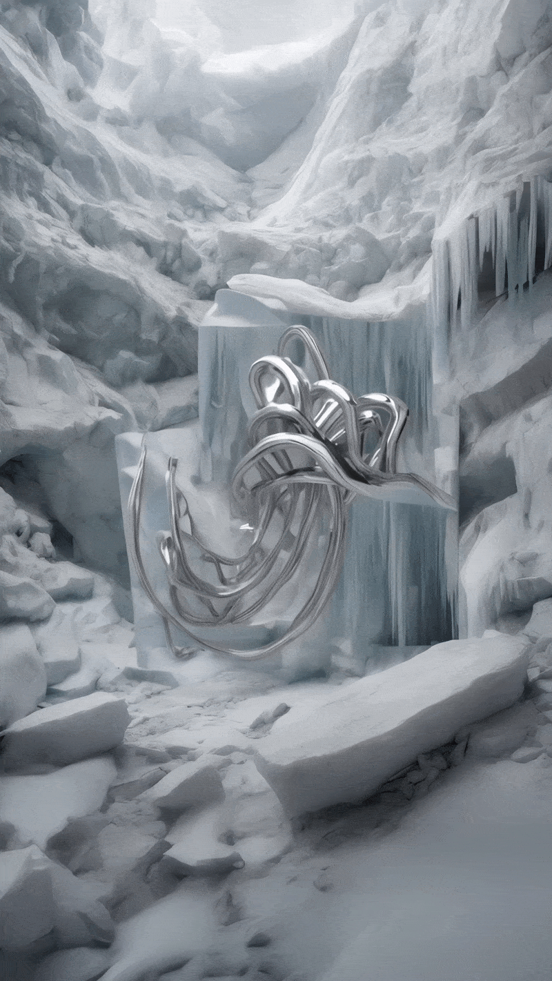 Sougwen Chung, Body Machine (Meridians) - Glacier Biome Series, 2025