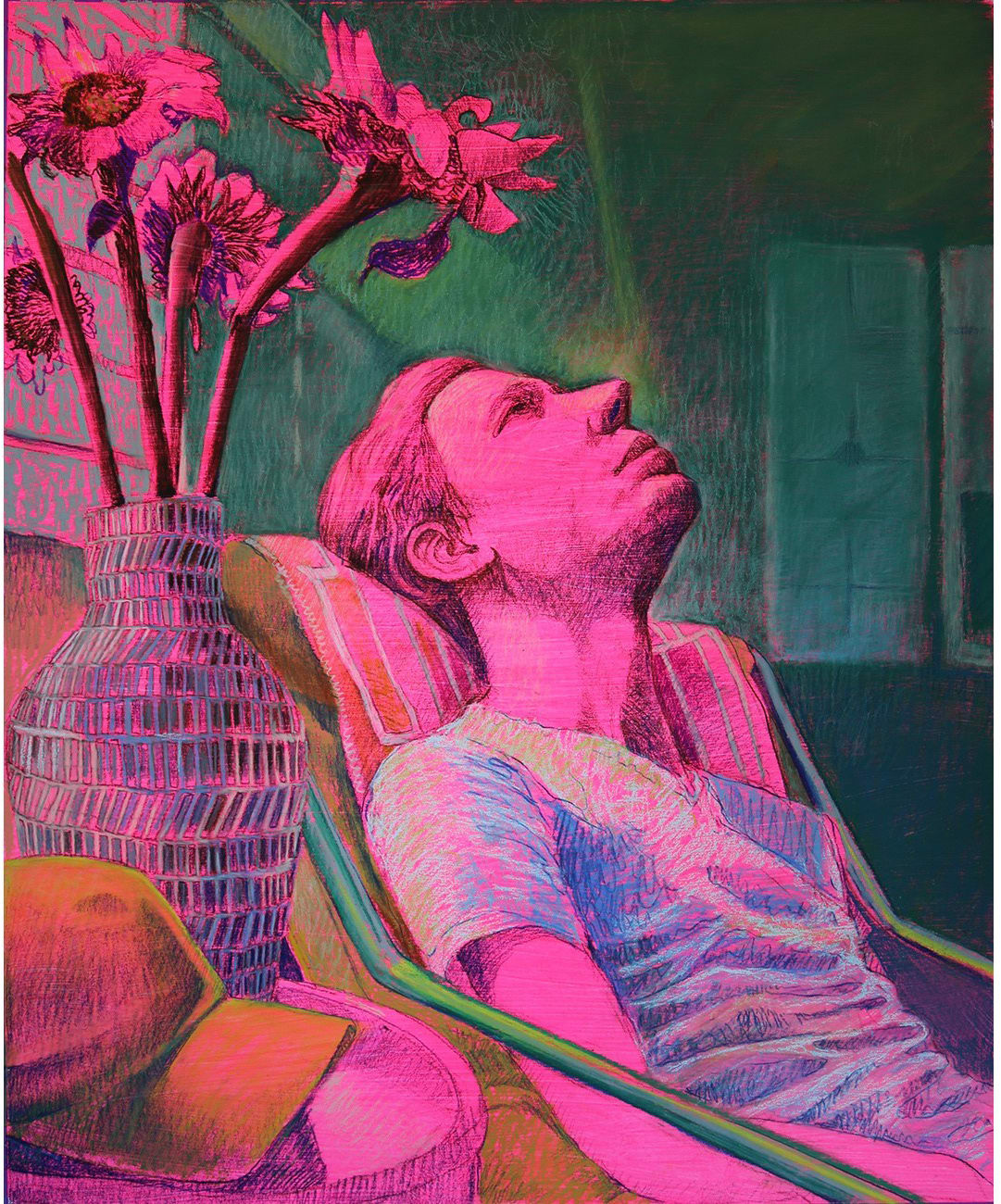 Carlson Hatton, Pink Self-Portrait #2, 2021