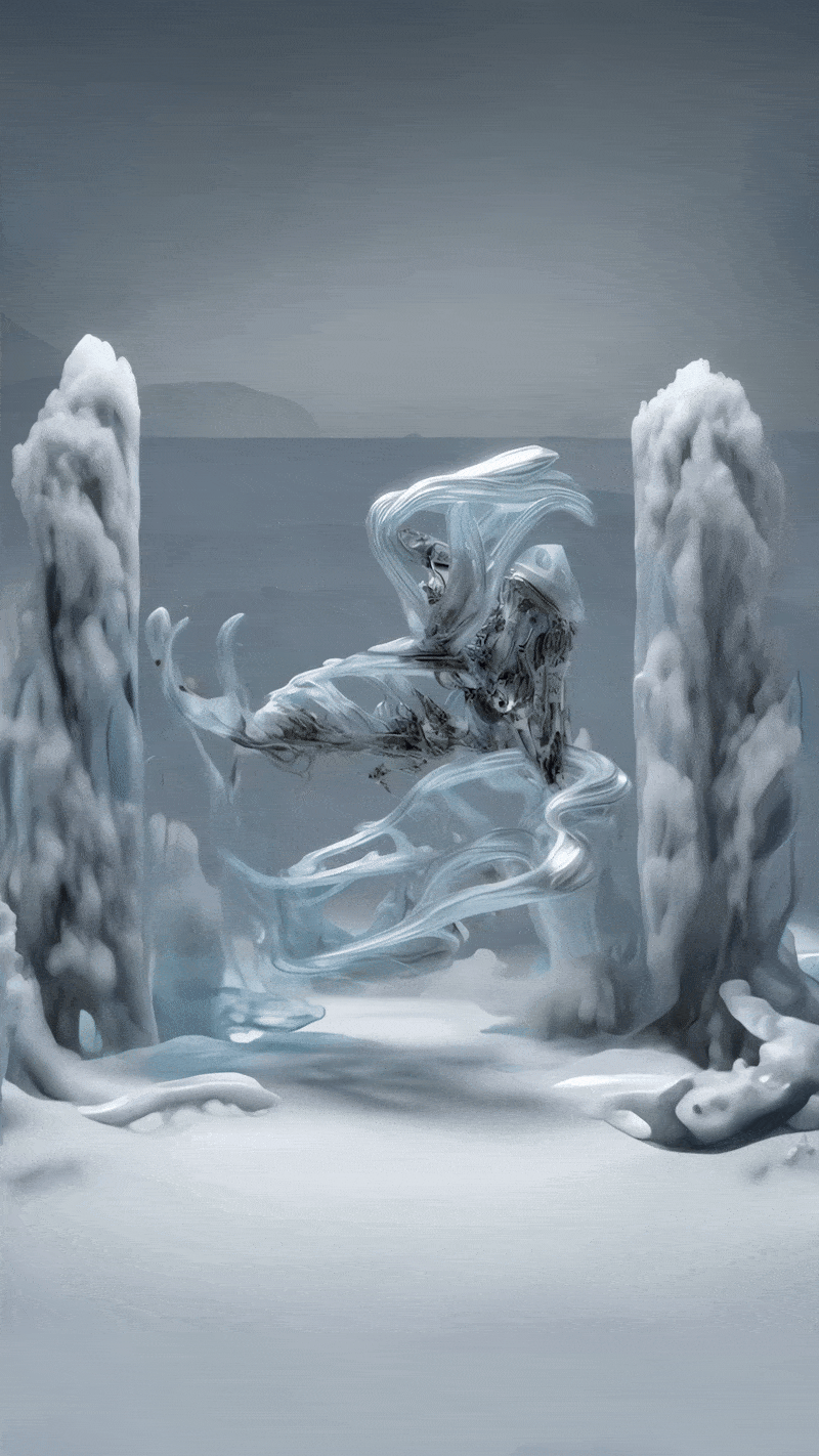 Sougwen Chung, Body Machine (Meridians) - Glacier Biome Series, 2025