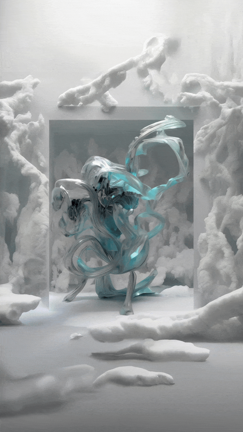 Sougwen Chung, Body Machine (Meridians) - Glacier Biome Series, 2025