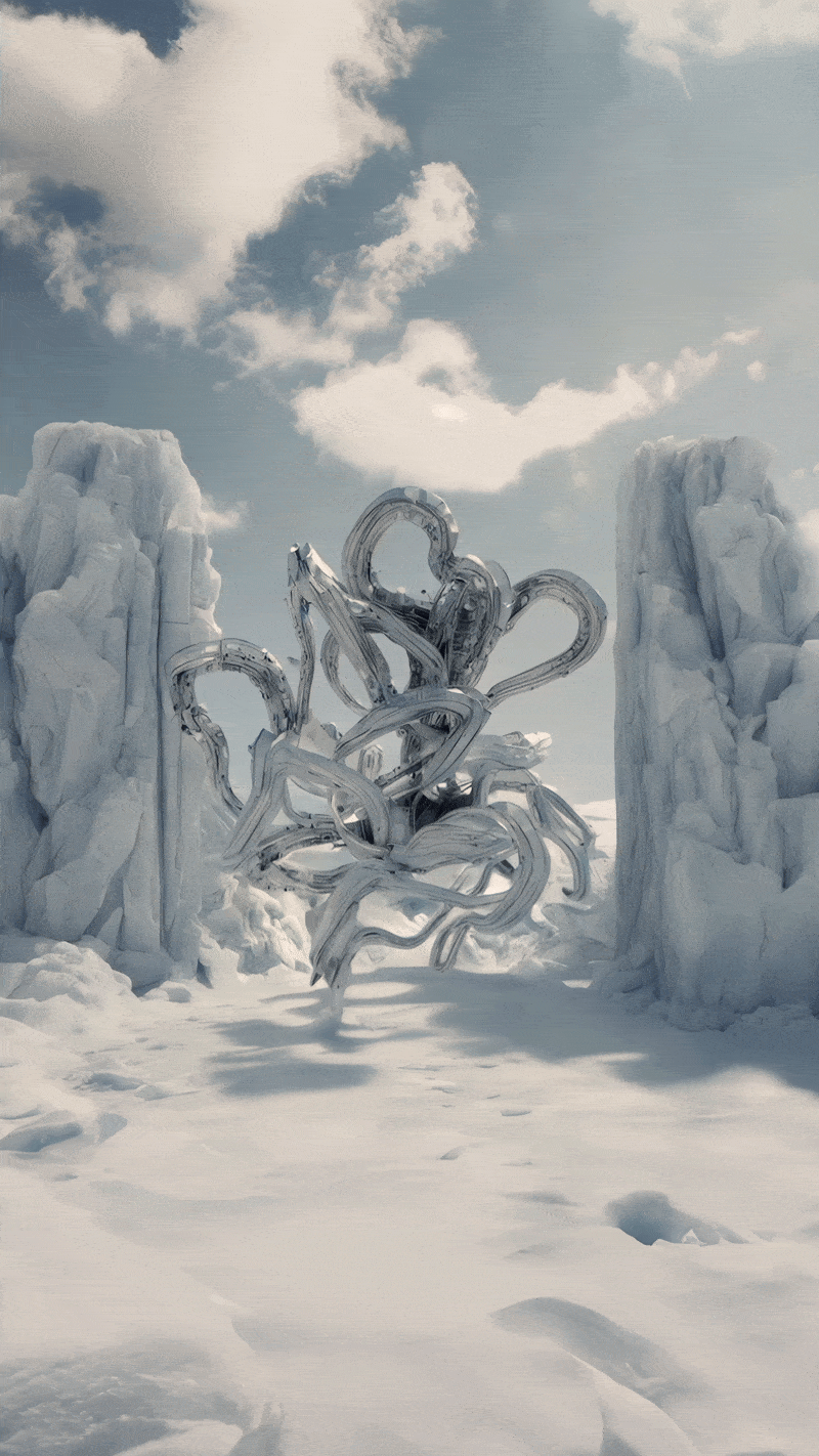 Sougwen Chung, Body Machine (Meridians) - Glacier Biome Series, 2025