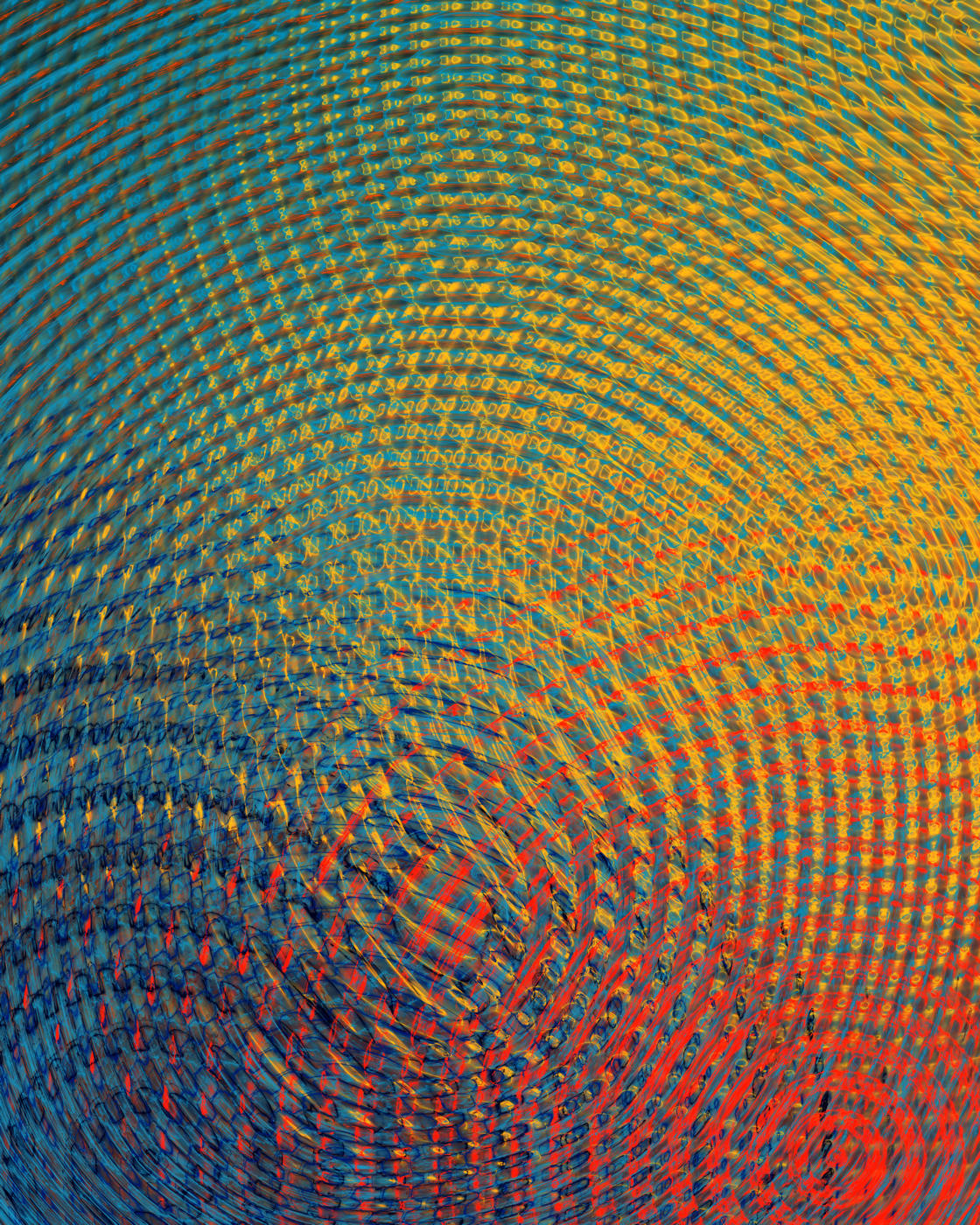 Zachary Lieberman, Ripple Study (Red, Blue, Yellow), 2024