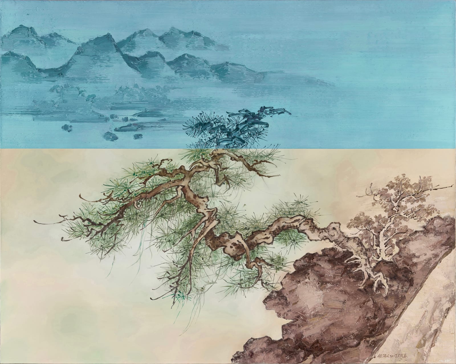He Sen, Alone Tree in the Landscape , 2020