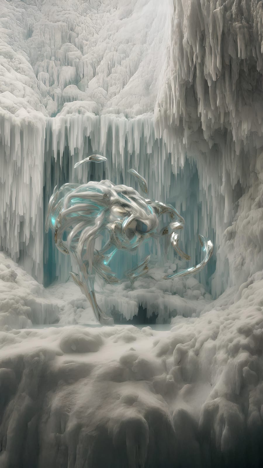 Sougwen Chung, Body Machine (Meridians) - Glacier Biome Series, 2025