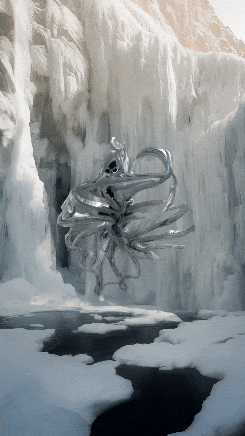 Sougwen Chung, Body Machine (Meridians) - Glacier Biome Series, 2025