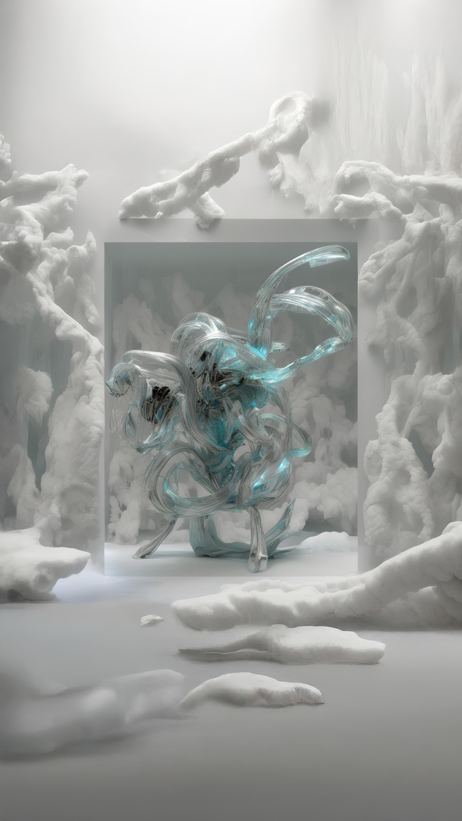 Sougwen Chung, Body Machine (Meridians) - Glacier Biome Series, 2025