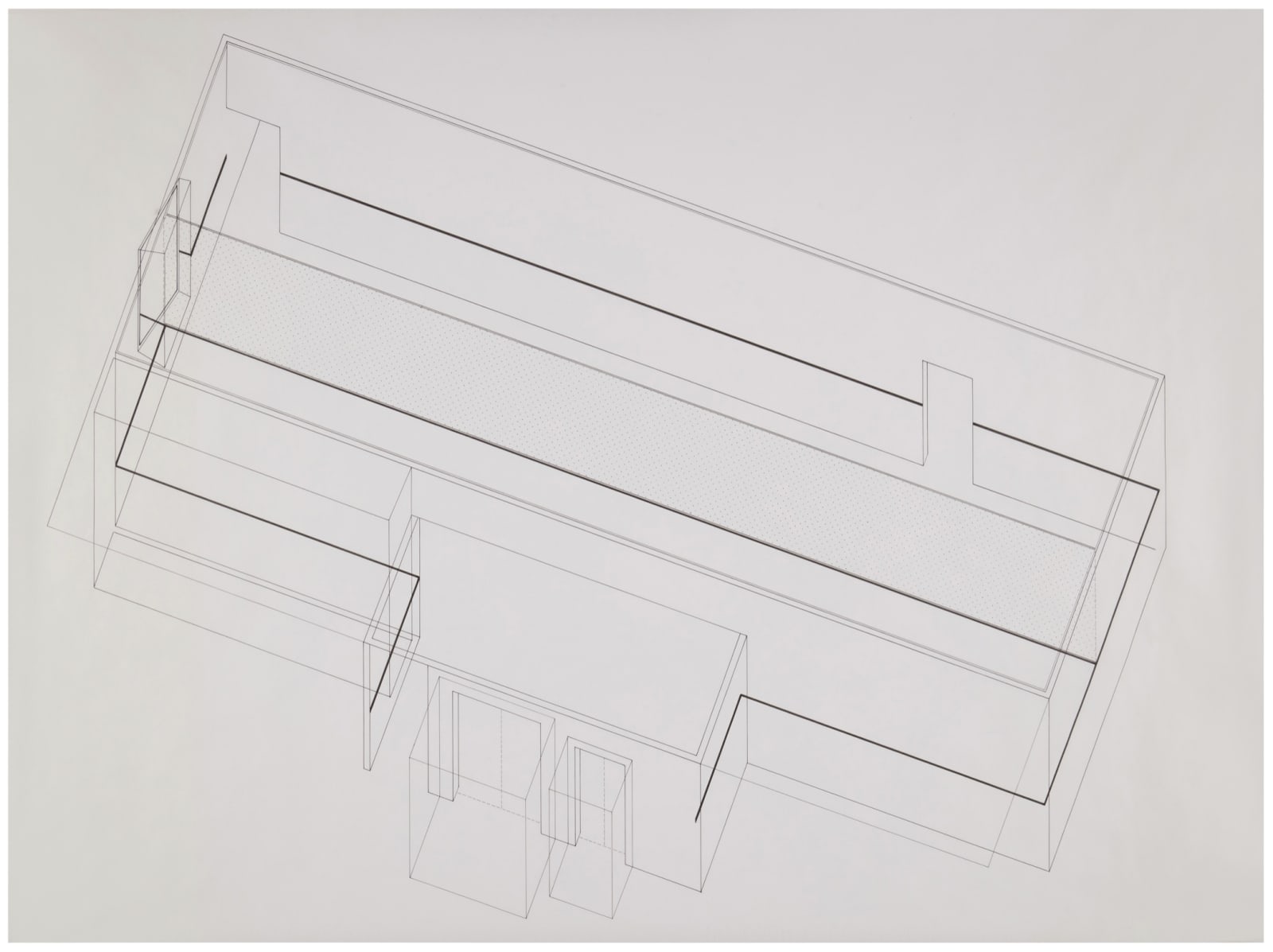 Robert Irwin, Untitled (Drawing for Scim Veil-Black Rectangle - Natural Light Installation at the Whitney Museum) , 1977