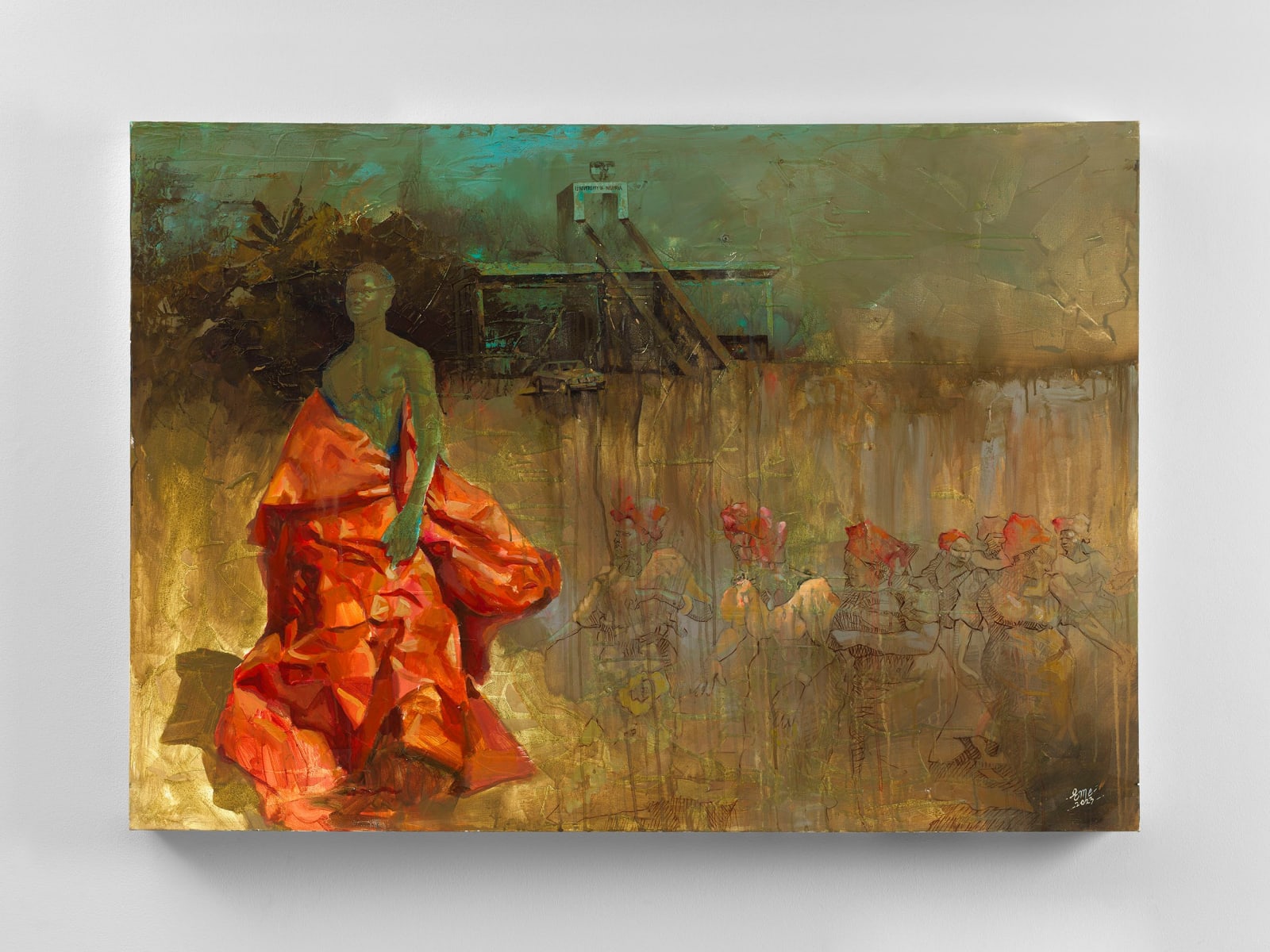 Eme Omeh, Red Cloak of Mother's Touch, 2024