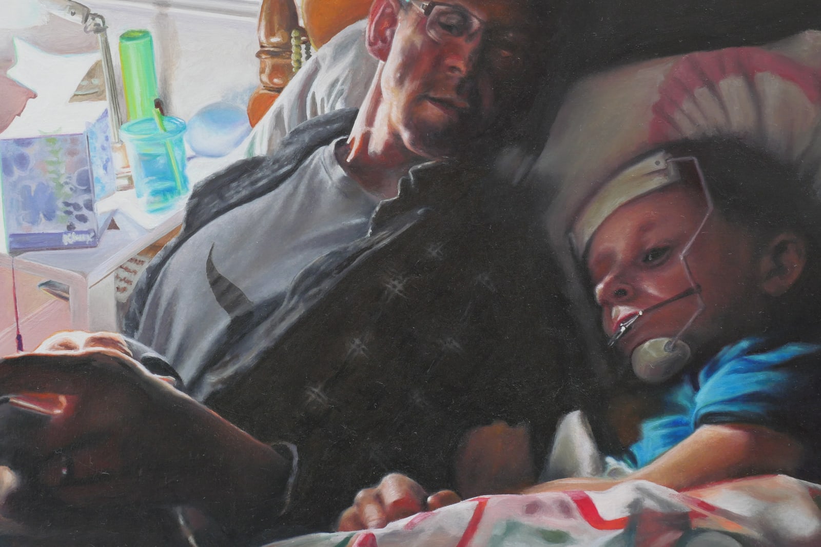 Tim Hawkinson, Reading to Clare, 2023