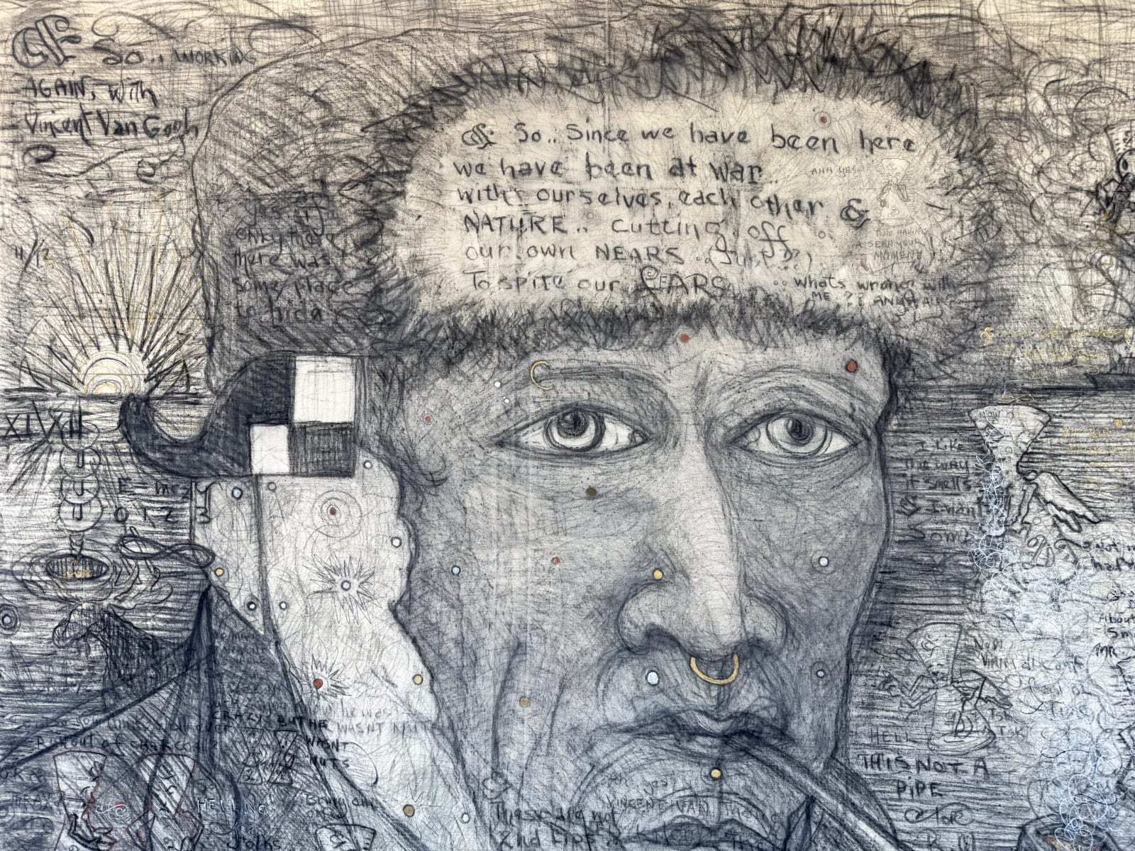 William T. Wiley, Dark Vincent's War Thoughts, 2001