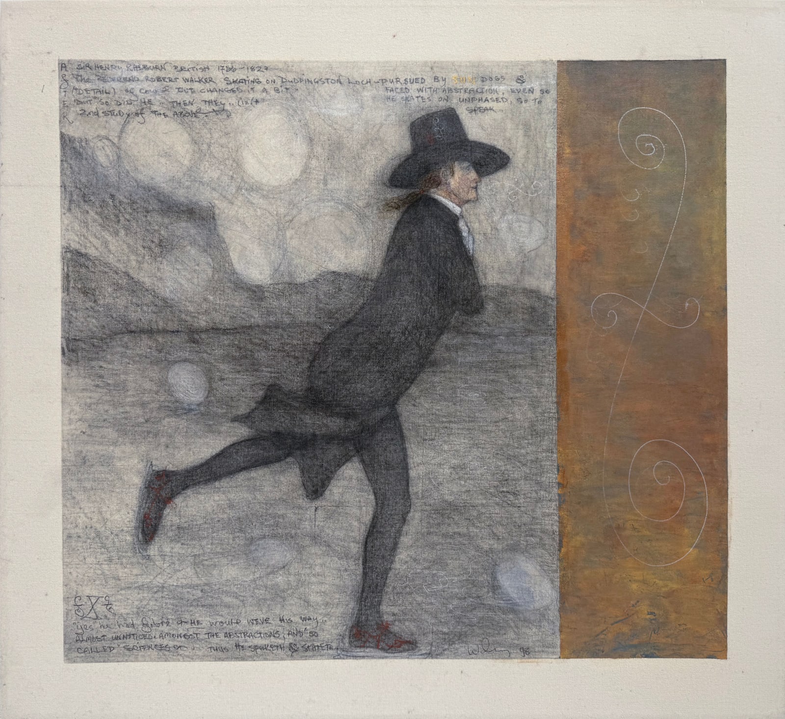 William T. Wiley, Skaters Wall on the Lock, 1998
