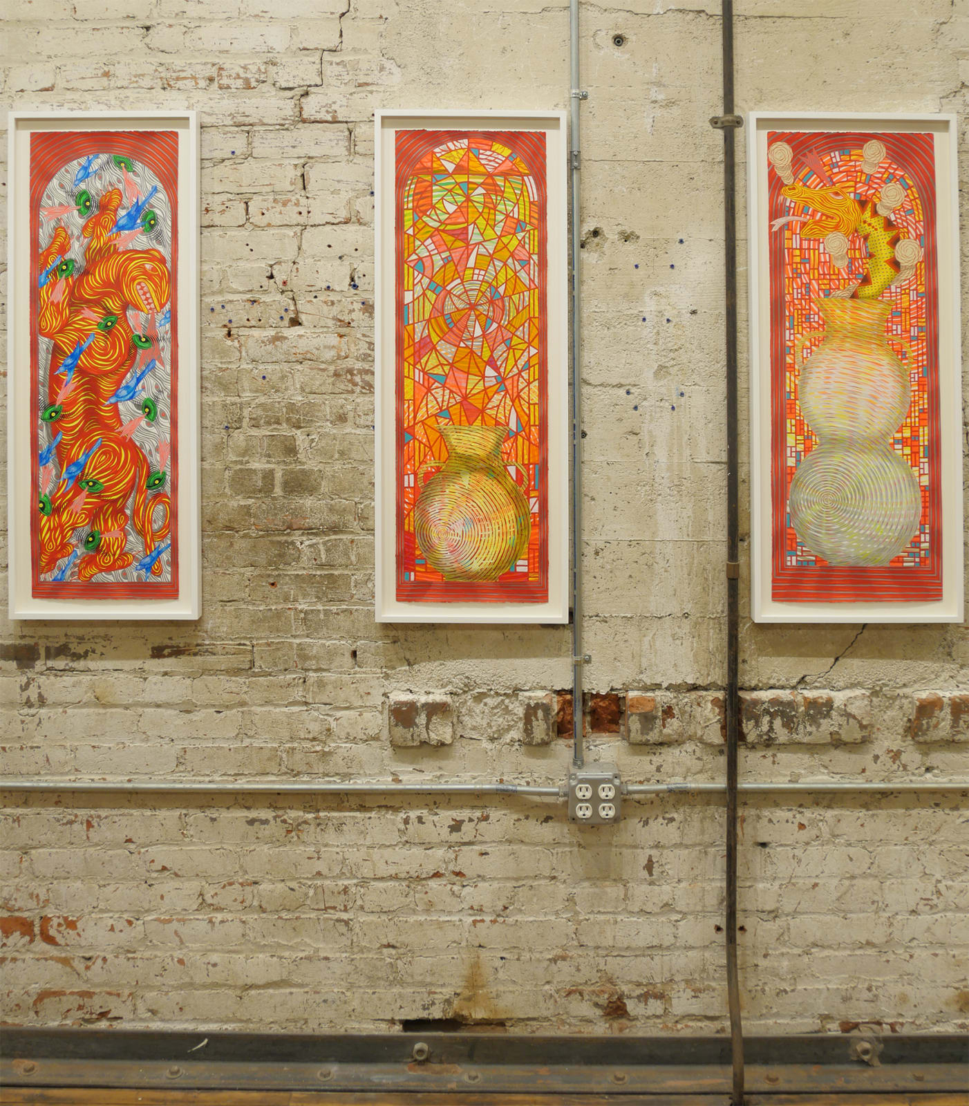 Installation view of Window with Vessel (Stained Glass).