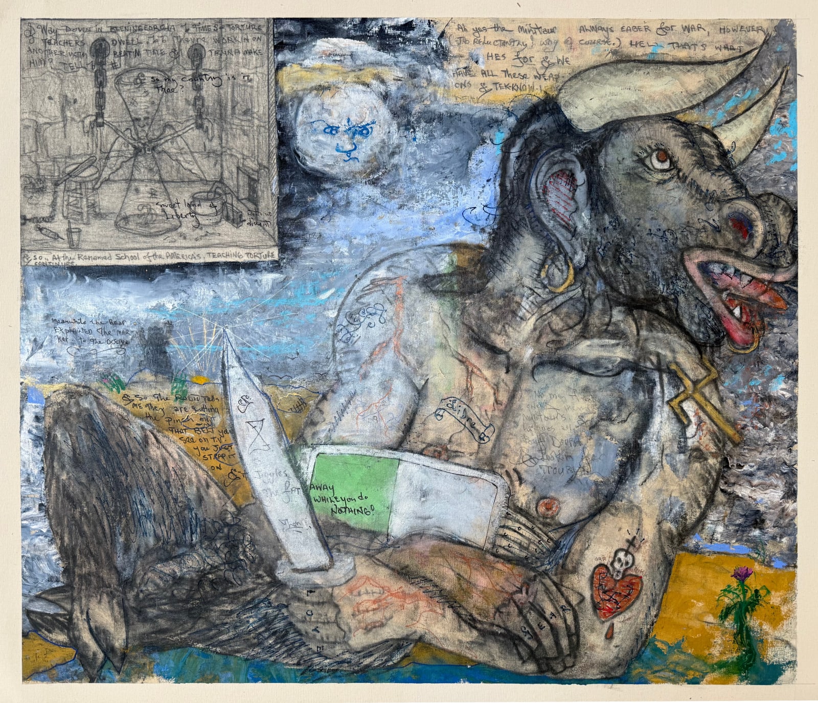 William T. Wiley, So My Country Is It Thee, 2002