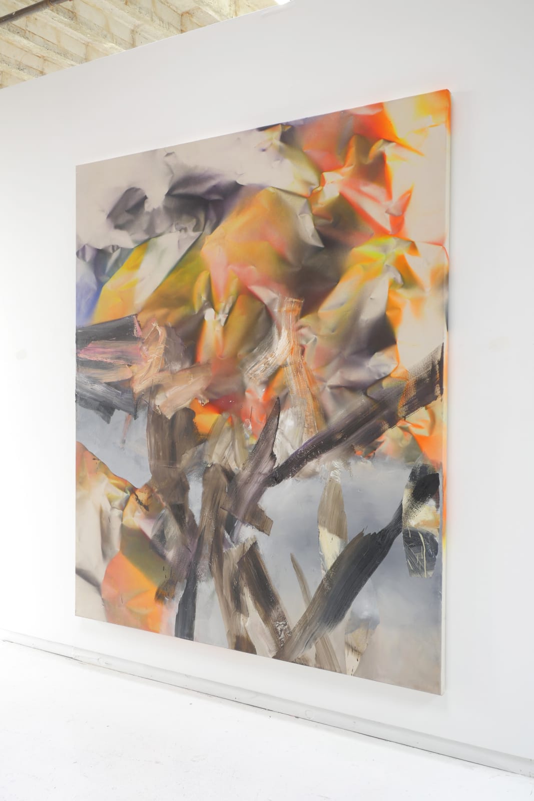 Side install view of painting